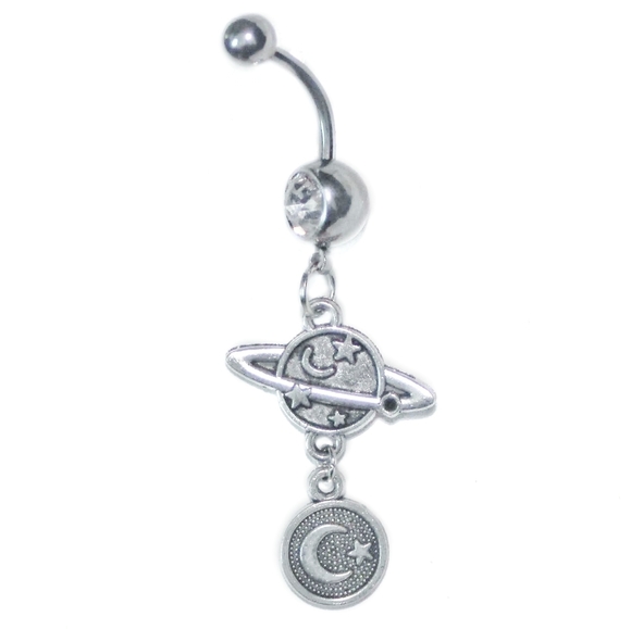 Saturn planet astrology belly ring - Picture 9 of 9